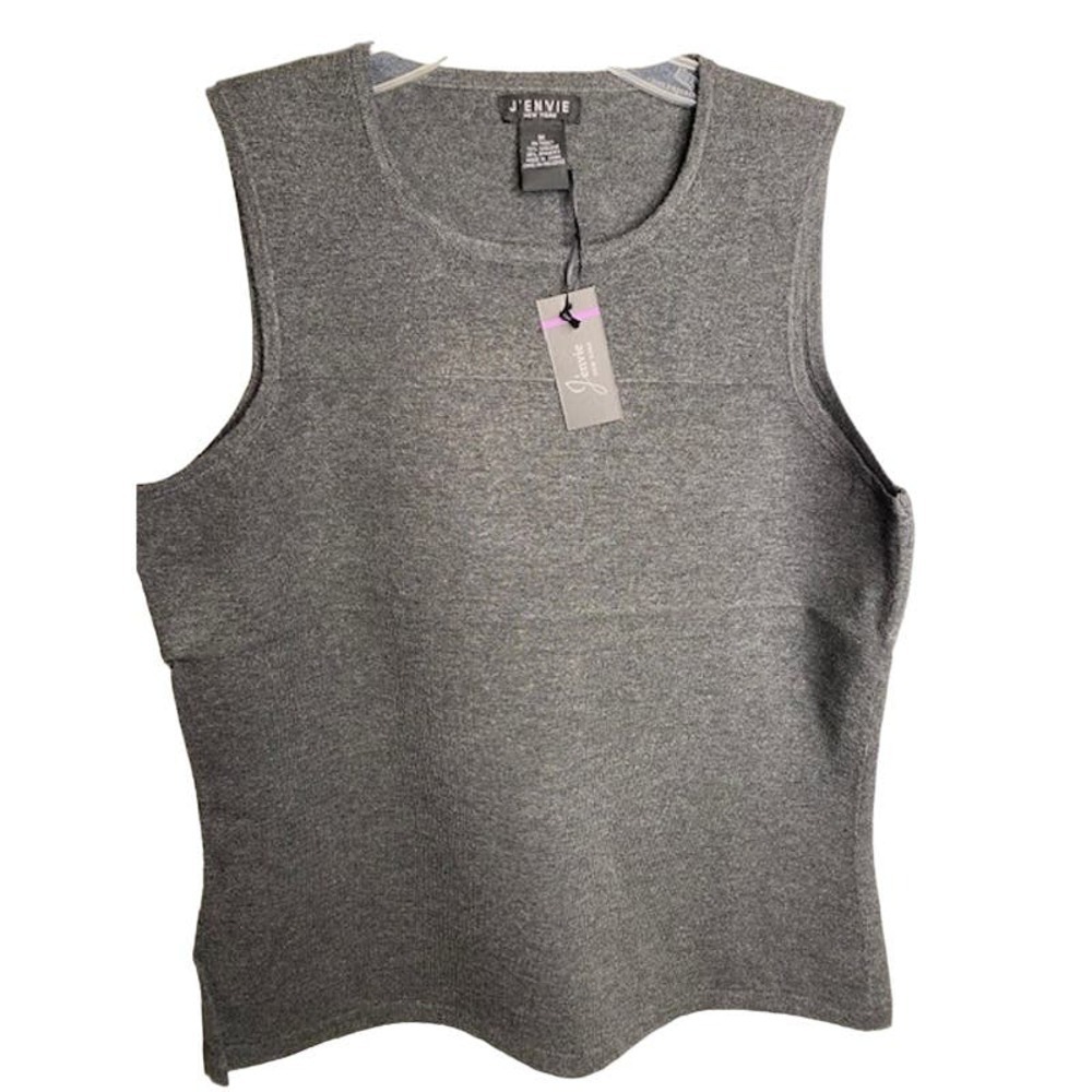 J’Envie New York Tank Top Loose Dark Gray Size Medium Sleeveless Shell NWTs